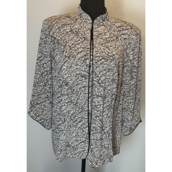 Alex Evenings 2 Piece Jacket Tank Set 3/4 Slv Tan Glitter Bling Slinky Knit 1X - Picture 1 of 8